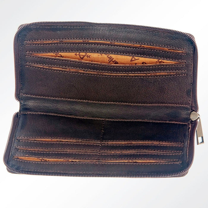 Dark Leather Tooled Wallet