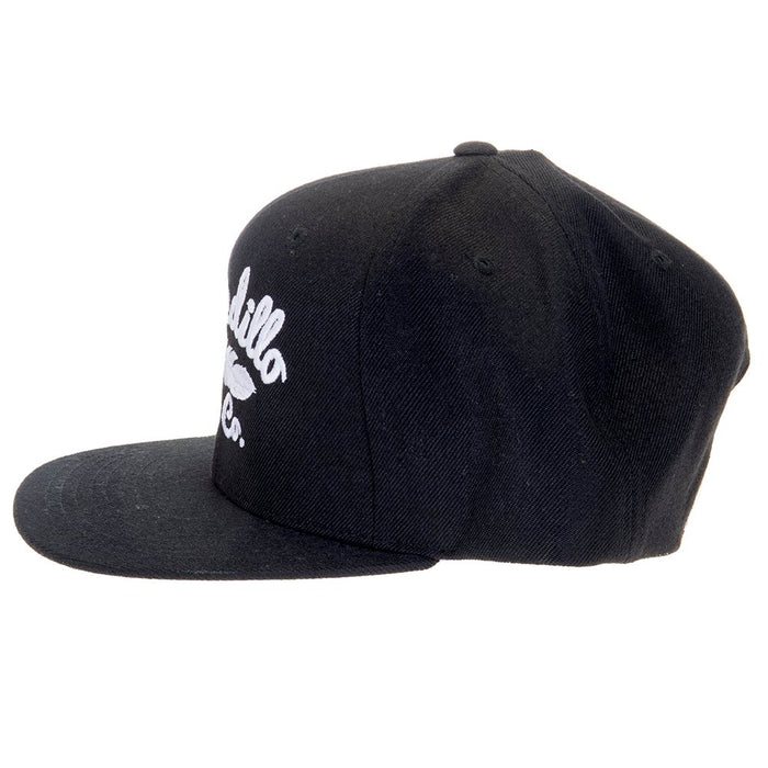 Armadillo Hat Co Black/White Wool Blend Cap w/White Feather Logo