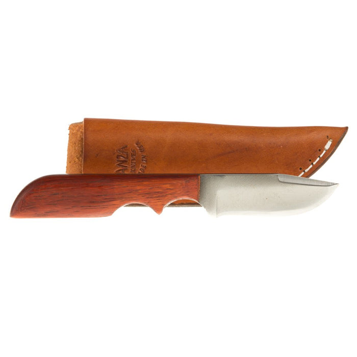 Anza Small Straight Back Knife with Padauk Wood Handle