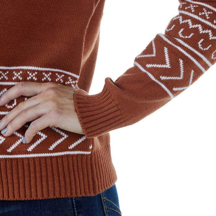 Cotton and Rye Women's Long Rust Horn Sweater