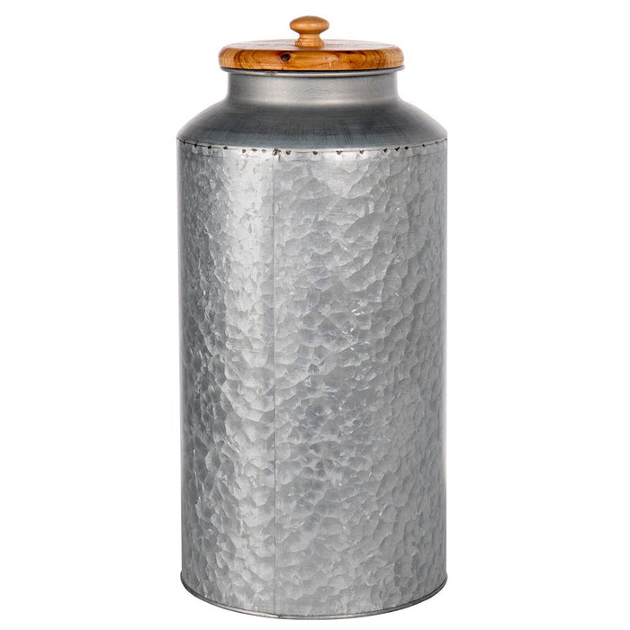 Creative Co-Op Galvanized Metal Container w/Wood Lid