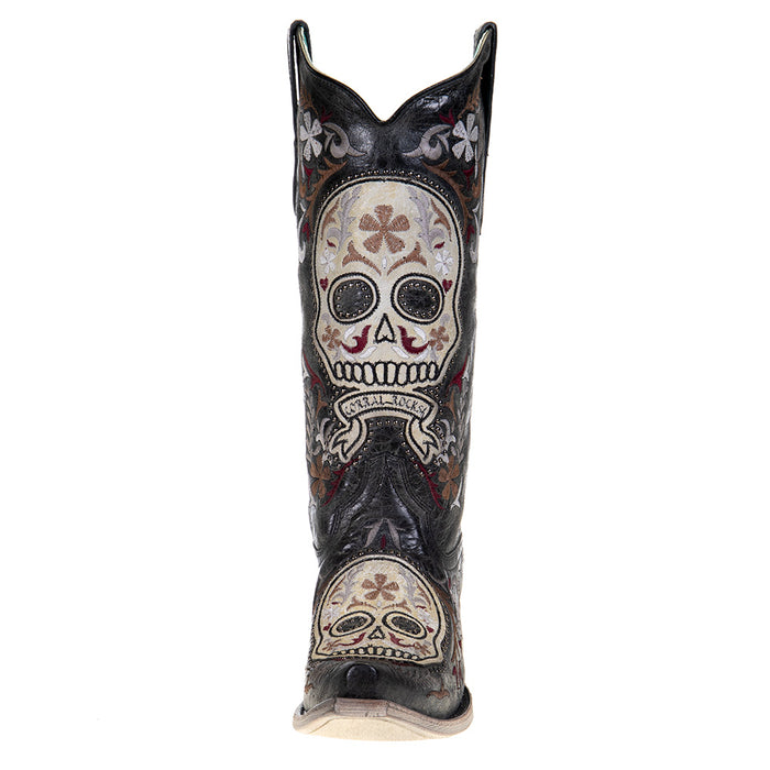 Women's Corral Grey Sugar Skull Western Boot