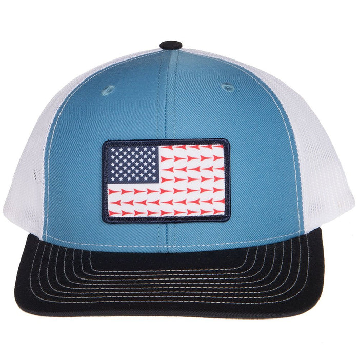 Mens Blue/White/Navy Cap With Flag Patch