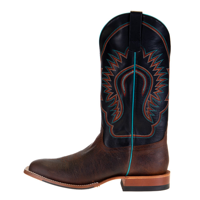 Men's Horsepower Distressed Bison 13in.  Black Ranch Top Cowboy Boots