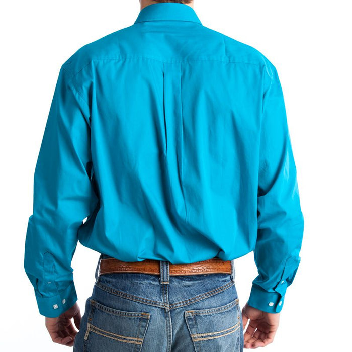Men's Cinch Teal Pinpoint Oxford Long Sleeve Shirt-3X