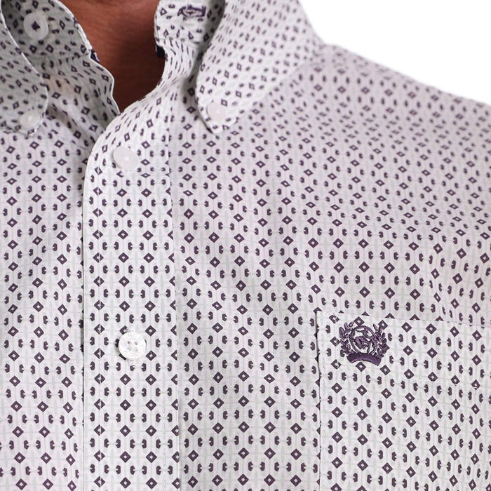 Men's Cinch Purple Printed Shirt