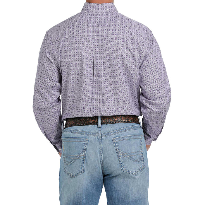 Cinch Purple Basket Weave Print Shirt