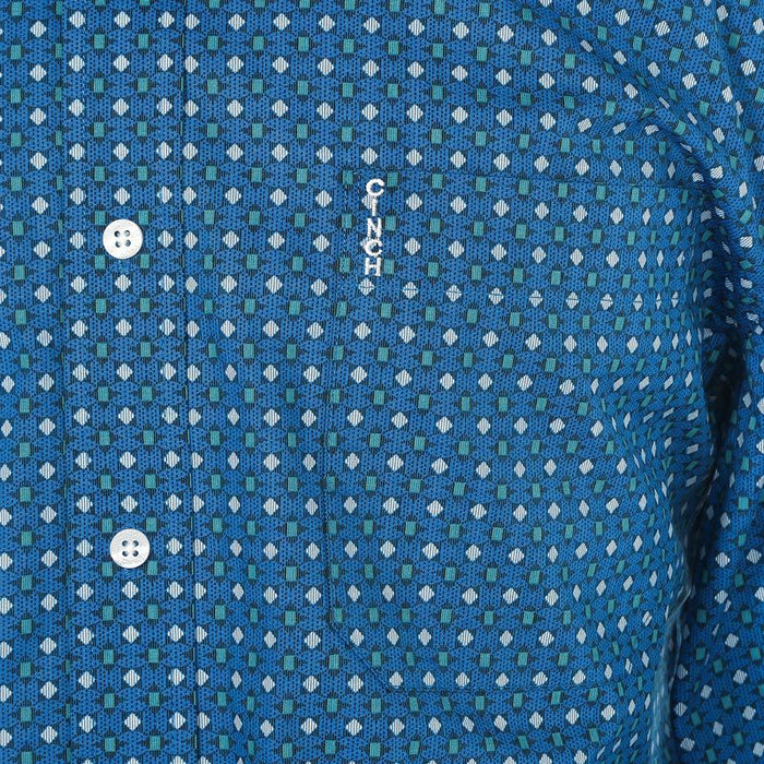 Men's Cinch Modern Fit Blue Long Sleeve Shirt