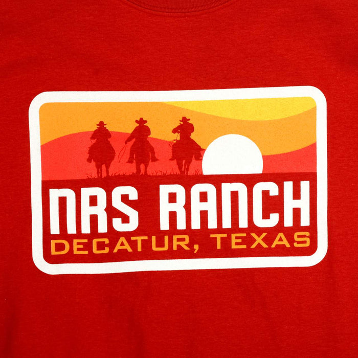 NRS Ranch Cardinal Sunset Horse and Rider Logo Tee