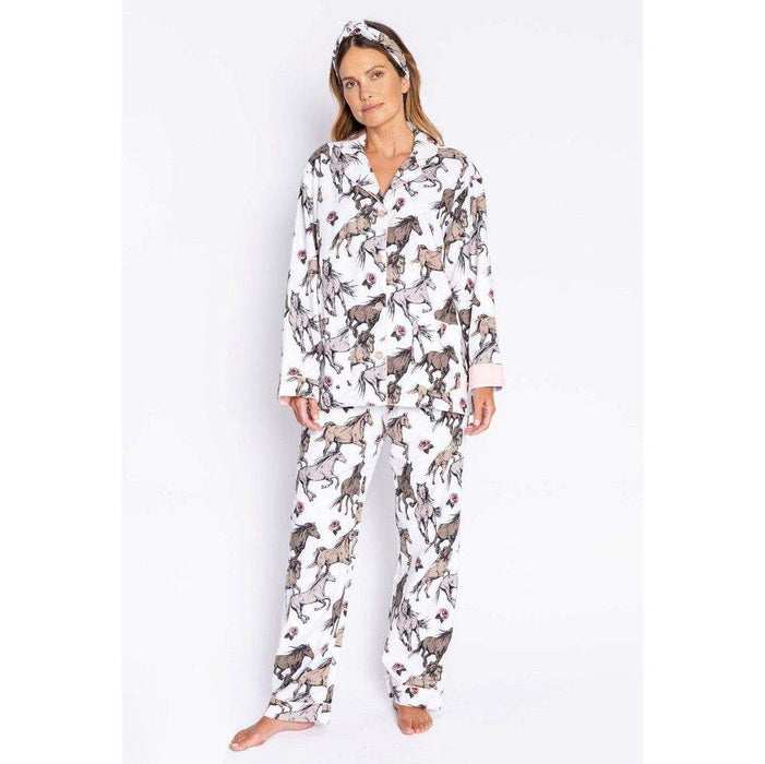 Women's PJ Salvage Ivory Flannel Set