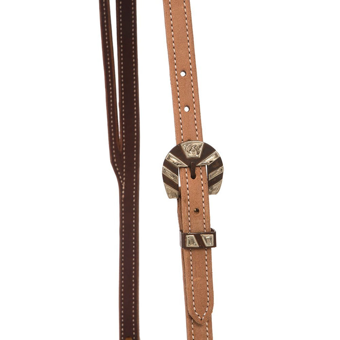 Cowperson Roughout Slit Ear Headstall with Antique Bar Buckle