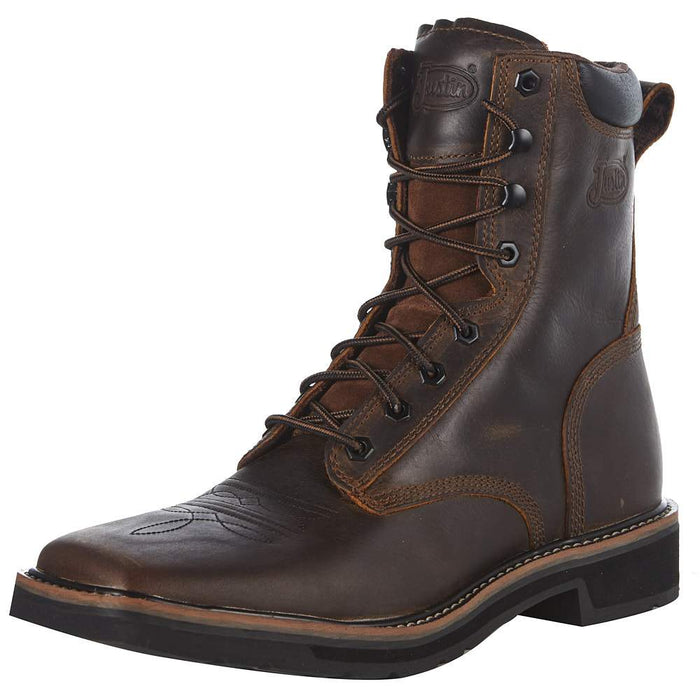 Justin Boot Company Men's Stampede Rugged Soft Toe Lace Up Work Boots