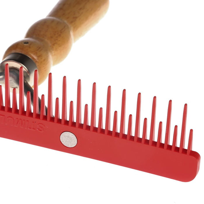 Sullivan Supply Stimulator Fluffer Comb with Wood Handle