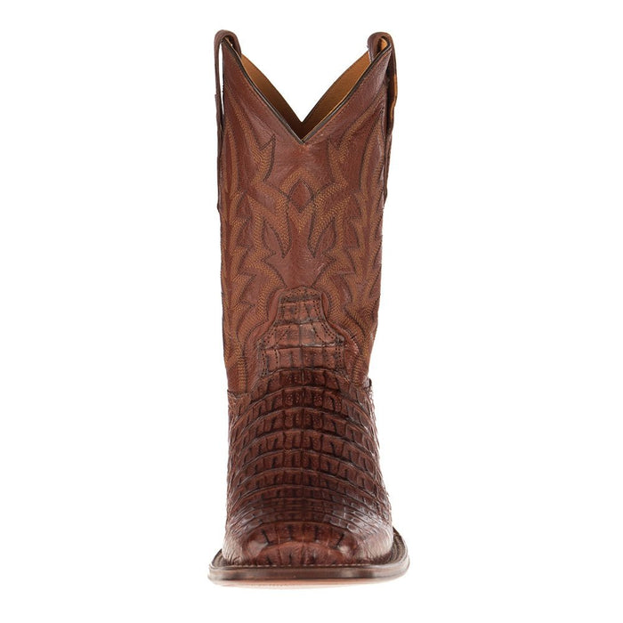 Men's Cognac Horn Back Caiman Square Toe Cowboy Boots