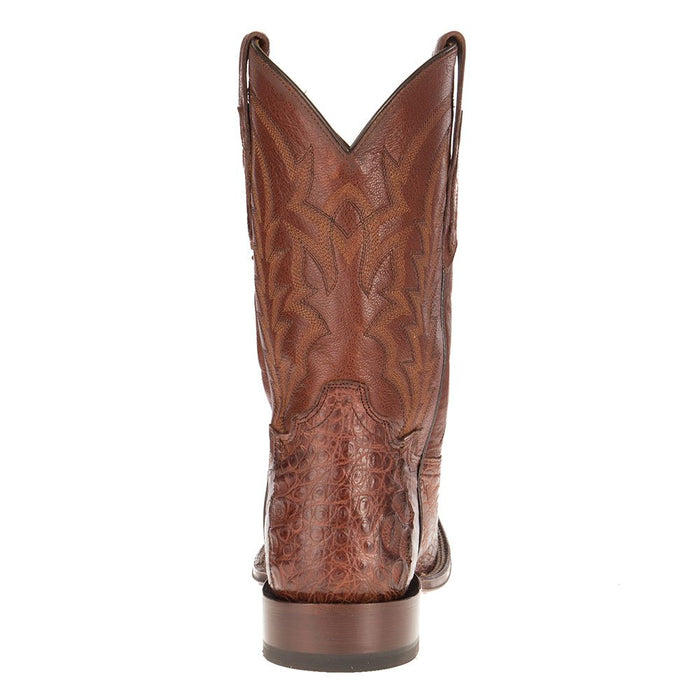 Men's Cognac Horn Back Caiman Square Toe Cowboy Boots