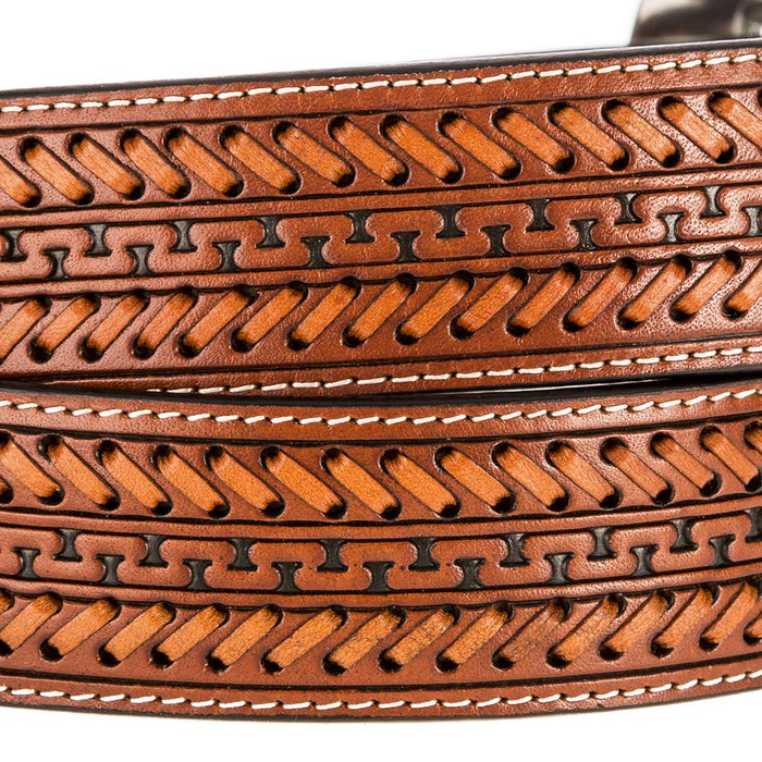 Men's Twisted X Cognac Leather Belt with Lacing