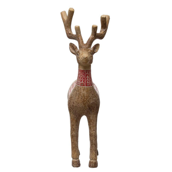 Debossed Resin Standing Reindeer
